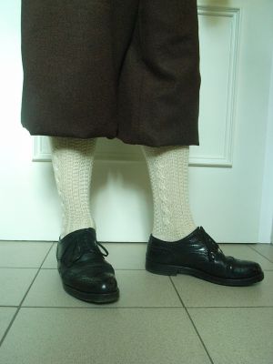 Kniestrumpf fr Knickerbockerhose Modell 1930 Wollweis