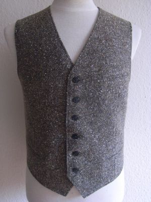 Herren Weste Modell 1938 , Tweed Brauntne meliert.