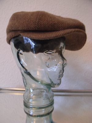 Mütze Modell Hardy Beige Rotbraun melierter Tweed