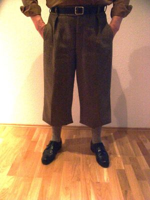 Knickerbockerhose Modell 1938, Fischgrat Braun Schwarz meliert